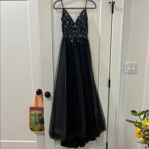 Elegant Black and Blue Women's Prom Dress